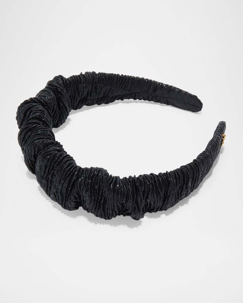 Kelly Metallic Ruched Satin Headband